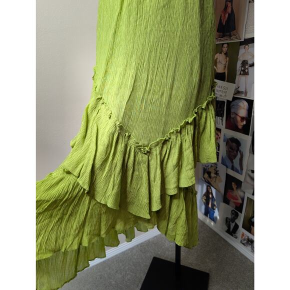 Bohemian Green Strapless Dress - Picture 3 of 5